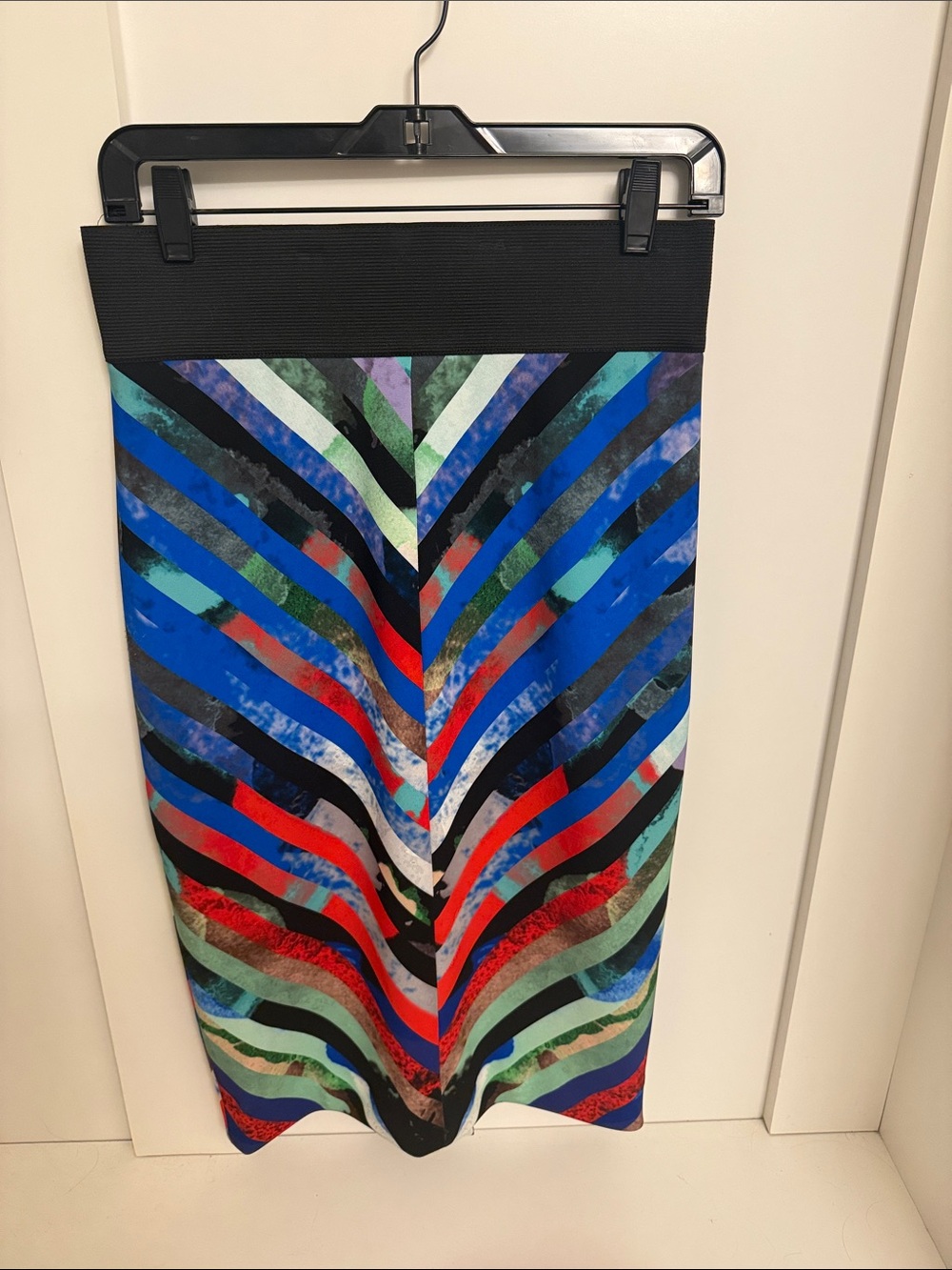 Milly Multicolor Chevron Stripe Pencil Skirt